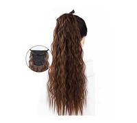 Ponytail Hair Extension 22" Synthetic Fluffy Curly Ponytail Hairpieces Clip in Ponytail Hair Extensions for Women Long Corn Wave Ponytail Extensions Ponytail Hairpiece (Color : 004, Size : 22inch)