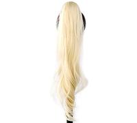 Ponytail Hair Extension 32inch Synthetic Flexible Wrap Around PonyTail Length Ponytail Extensions Blonde Ponytail Hairpieces for Women Daily Use Hairpiece for Women(#613)
