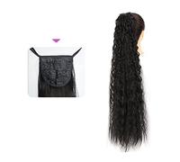 Ponytail Hair Extension 35/55/80cm Synthetic Long Corn Wave Ponytail Extension Drawstring Curly Wavy Ponytail Hairpieces for Women Curly Drawstring Ponytail Heat Resistant Ponytail Hairpiece (Color :