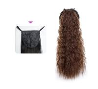 Ponytail Hair Extension 35/55/80cm Synthetic Long Corn Wave Ponytail Extension Drawstring Curly Wavy Ponytail Hairpieces for Women Curly Drawstring Ponytail Heat Resistant Ponytail Hairpiece (Color :