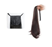 Ponytail Hair Extension 40/50CM Long Extension Wrap Around Clip in Ponytail Hair Extension Drawstring Ribbon Straight Ponytail Extension Synthetic Drawstring Ponytail Ponytail Hairpiece (Color : Dark
