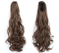 Ponytail Hair Extension Claw Clip on Wavy Ponytail Extension, 22'' Claw Clip Wavy Ponytail Hair Extensions Synthetic Clip in Ponytail Hairpieces for Women Girls Daily Party Ponytail Hairpiece (Color