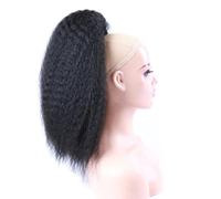 Ponytail Hair High Puff Afro Hairpiece Fake Synthetic Drawstring Ponytail Elastic Extension For Women Kinky Curly Hairstyle(Black,18inches)
