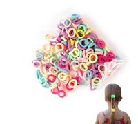 Ponytail Hair Ties - 100-Piece Elastic Bands, No Damage Hair Straps | Colorful Set, Stretchable Practical Design, Small Simple Hairs Holders for Children Girls Women Kids Everyday Styling
