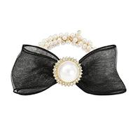 Ponytail Holder Hair Accessories 2pcs Imitation Pearl Head Rope Female Ponytail Hair Rope Bow Mesh Rubber Band Hair Ring
