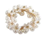 Ponytail Holder Hair Accessories 3pcs Small Flower Head Rope Bracelet Hair Ring Braided Imitation Pearl Hair Girl Headdress