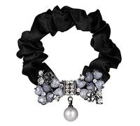 Ponytail Holder Hair Accessories French Four-leaf Clover Pearl Hair Ring Tied Hair Rubber Band Coil Hair Headdress