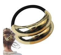 Ponytail Holder, Hair Bands for Women's Hair, Metal Hair Scrunchie with Double, Ponytail Scrunchie, Ponytail Headband, Hair Ties, Ponytail Hair Cuff, Hair Bobbles for Birthdays, F