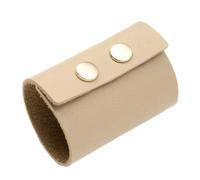 Ponytail Holder Leather Hair Tie Band Beige Girl Leather