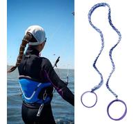 Ponytail Holders Elastic Hair Ties for Sports, Thick Hair Tie Scrunchies No Damage Long Strong Braided Pony tails Hair Ties for Wind Water for Long Thick Curly Thin Fine Hair (1pc-25" Purple+Green)