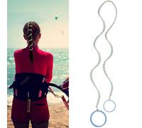 Ponytail Holders Hair Ties for Sports, Elastic Hair Tie Scrunchies No Damage Strong Braided Pony Tails Hair Ties for Long Thick Curly Hair for Beach Swimming Surf (1pc-35" Blue+Yellow)