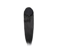 Ponytail Human Hair Ponytail Drawstring 100% Remy Ponytails Extension Brazilian Long Straight #1B Hairstyle(18inches)