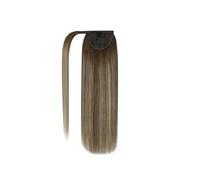 Ponytail Human Hair Ponytail Ombre Brown Extension Dark Roots Light Hairstyle(16inches)