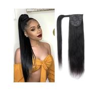 Ponytail Human Hair Ponytails Extensions 8-32 Inch Long Straight Wrap Around Remy Magic Paste Clip in Pieces Hairstyle(20inches)
