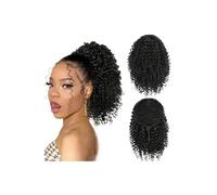 Ponytail Human Hair With Drawstring 14-26Inch Kinky Curly Ponytail Human Hair Pony Tail Hair Extension for Daily Use(18inches)