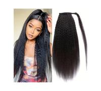 Ponytail Kinky Straight Ponytail Human Hair Wrap Around Extension 10"-26" Brazilian Virgin Yaki Clip In Hairpieces for Women Hairstyle(18inches)