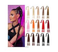 Ponytail Long Braid Ponytail Extension with Hair Tie, Straight DIY Wrap Around Synthetic Hairpiece for Women Daily Use Hairstyle(30-613,26inches)