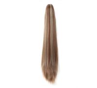 Ponytail Long Straight Pony Tail Claw Clip Wig in Ponytail Extension Synthetic Hairpiece for Women Girls(12P24)