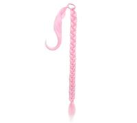 Ponytail Long Synthetic Braided Ponytail Extension with Hair Tie Straight Wrap Around Extensions Hairstyle(PINK)