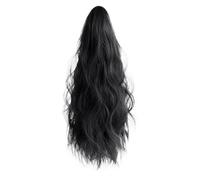 Ponytail Natural Synthesis Wave Curly Claw Ponytail Wig Female Small Grab With Water Ripple Extension Hairstyle(Black)