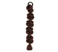 Ponytail One Pieces of Wig Bun Bubble Hair Extensions Lantern Ponytail with Tie Synthetic Hairpiece Hairstyle(Dark Brown)