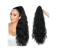 Ponytail Ponytail Extension, 26" Long Fluffy Curly Claw Clip Hairpiece Synthetic in Hair for Women Daily Use Hairstyle(1B)