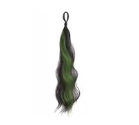 Ponytail Ponytail Extension, Hair Extensions Highlights Natural Looking Long Curly Wavy for Women Hairstyle(Black green)