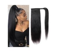 Ponytail Ponytail Extension Human Hair Wrap Around 8-26 Inch Straight Remy Magic Paste Clip in Piece Hairstyle(26inches)