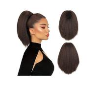 Ponytail Puff Afro Ponytail Clip-in Cornrow Synthetic Hair Natural African Style, Fluffy Long Hairpiece Hairstyle(P1B/30,24inches)