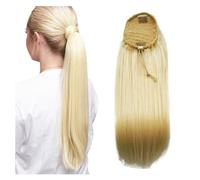 Ponytail Straight Drawstring Ponytail Clip In Hair Extensions Human for Women Hairstyle(22inches)