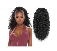 Ponytail Synthetic long Drawstring Ponytail Extension for Women Afro Curly Fluffy Hairpieces Daily Use Hairstyle(1B)