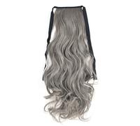Ponytail Synthetic Ponytails Gray Color Long Straight or Wavy Hair Ribbon Drawstring Ponytail Extension Hairstyle(W-70)