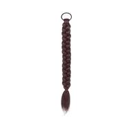 Ponytail Synthetic Wig Braid Female Ponytail Simulation Chinese Style Braided Fishbone Fried Dough Twists Hairstyle(Dark Brown)