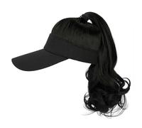 Ponytail Wig Baseball Cap, Hat Wig for Women Baseball Cap with Curly Synthetic Hair Extensions Ponytail Cap Wig Sun Hat