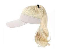 Ponytail Wig Baseball Cap, Hat Wig for Women Baseball Cap with Curly Synthetic Hair Extensions Ponytail Cap Wig Sun Hat