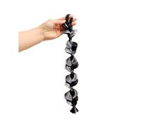 Ponytail Wig Synthetic Long Braid Extensions Wig with Hair Ties for Girls Ponytail Hairpieces(Brownish Black-Gray)