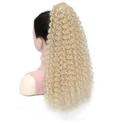 Ponytails Long Curly Drawstring Ponytail Afro Puff Kinky Hair Extensions Fluffy Synthetic Fake Horse Tail(COLOR 7_20INCHES)