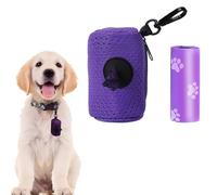 Poo Bag Holder with Dog Poo Bags Reusable Poo Bag Dispenser Portable Mesh Dispenser Pouch Biodegradable Poop Waste Bag Pet Supplies for Outdoor Travel Walking Park
