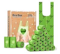 Poo Bags Dogs with Tie Handles Biodegradable Cherry Blossom Scented Poop Bags 270 Counts 18 Rolls Leak Proof and Extra Thick Waste Bags Refill Rolls for Cat Litters