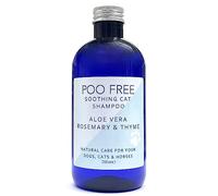 POO FREE - Soothing Shampoo for Cats - 99% Natural - Aloe Vera, Thyme, Rosemary. Sulfate/Parabens Free. Cleans, Soothes, Relieves Itchy Skin. pH Balanced, Concentrated. 250ml