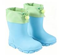 Poo4kark Boys Girls Rain Boots Lightweight Non Slip Pull On Toddler Kids Outdoor Puddle Shoes (Light Blue, 3 Big Kids)
