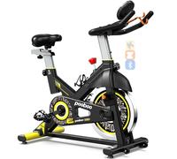 pooboo Magnetic Resistance Cycling Bike, Belt Drive Indoor Exercise Bike Stationary LCD Monitor with Ipad Mount ＆Comfortable Seat Cushion for Home Cardio Workout, Training Upgraded Version