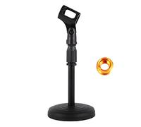 Poocar Heavy Duty Metal Microphone Stand, Adjustable Height with Non-Slip Base, Screw-In Style, Compatible with Blue Yeti Snowball, Spark & Other Microphones