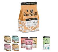 Pooch & Mutt - Adult Complete Bundle, Complete Adult Dry Dog Food 1.5kg, Variety Pack of Complete Wet Dog Food Dry Dog Food Topper 12x375g, Meaty Dog Treats Variety Set 3x120g, 120 Poo Bags