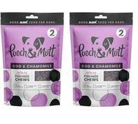 Pooch & Mutt - Calming Chew Treat, Long Lasting Fish Hide Chews for Calming, 90g (2 chews) (Pack of 2)