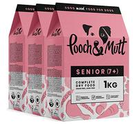 Pooch & Mutt - Complete Senior Dry Dog Food (Grain Free & 100% Natural) - Chicken & Superfood Blend, 3x1kg, Brown