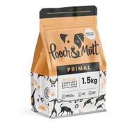 Pooch & Mutt - Primal High Protein Grain Free Dry Dog Food (Regular Sized Kibble), Lamb and Ostrich with salmon and chicken Flavour, 1.5kg