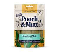 Pooch & Mutt - Superfood Dog Small Dental Sticks, Spirulina And Mint Flavour Dog Dental Chew, 1 pack of 7 sticks