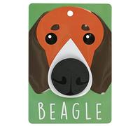 Pooch Pals Beagle Red and White Dog Lead Holder Wall Mounted Plaque Pop-Out Hook Hanger
