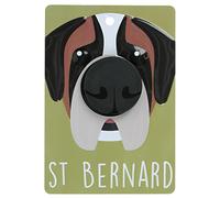 Pooch Pals St Bernard Dog Lead Holder Wall Mounted Plaque Pop-Out Hook Hanger
